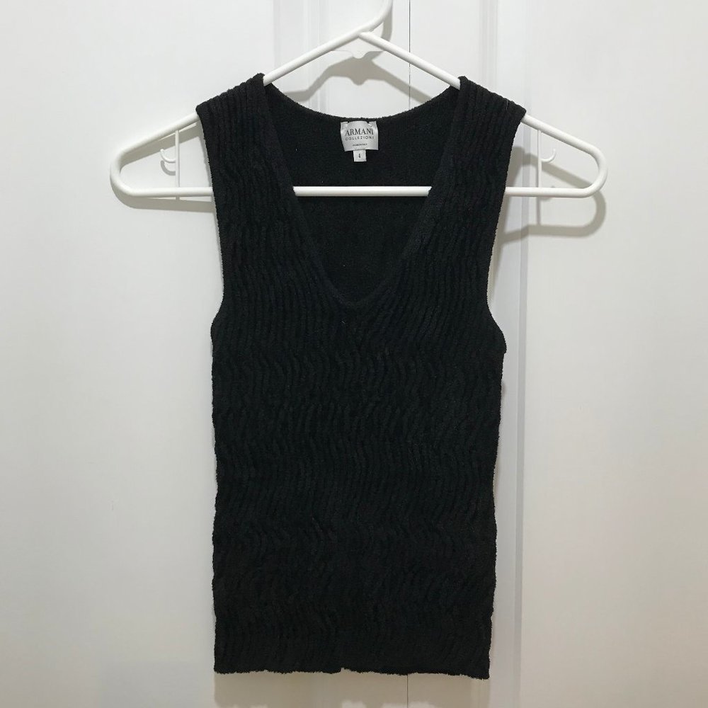 Armani Collezioni Wavy-Textured Knit Sweater
